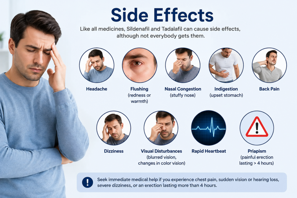 Sildenafil And Tadalafil: side effects