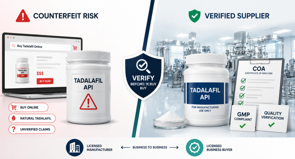 Common Risks: Counterfeit Sellers and Unverified "Natural Tadalafil" Claims
