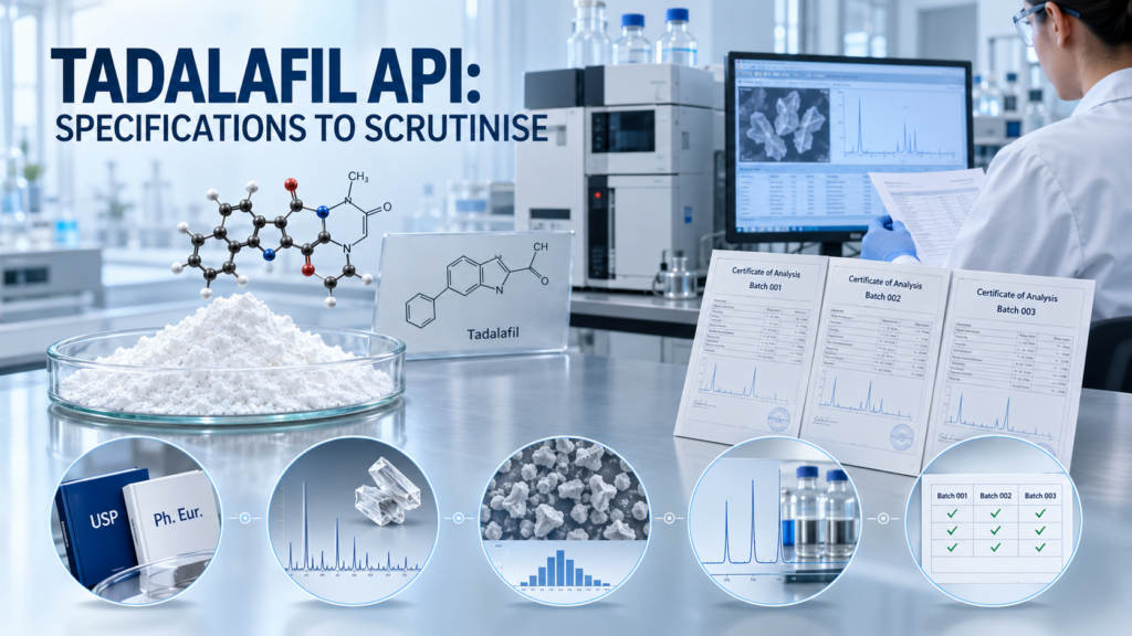 Tadalafil API specification attributes worth scrutinising